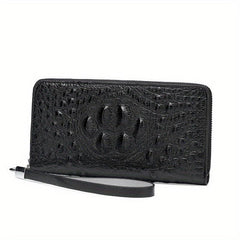 Men's Crocodile Pattern Clutch Bag Business Zipper Purse