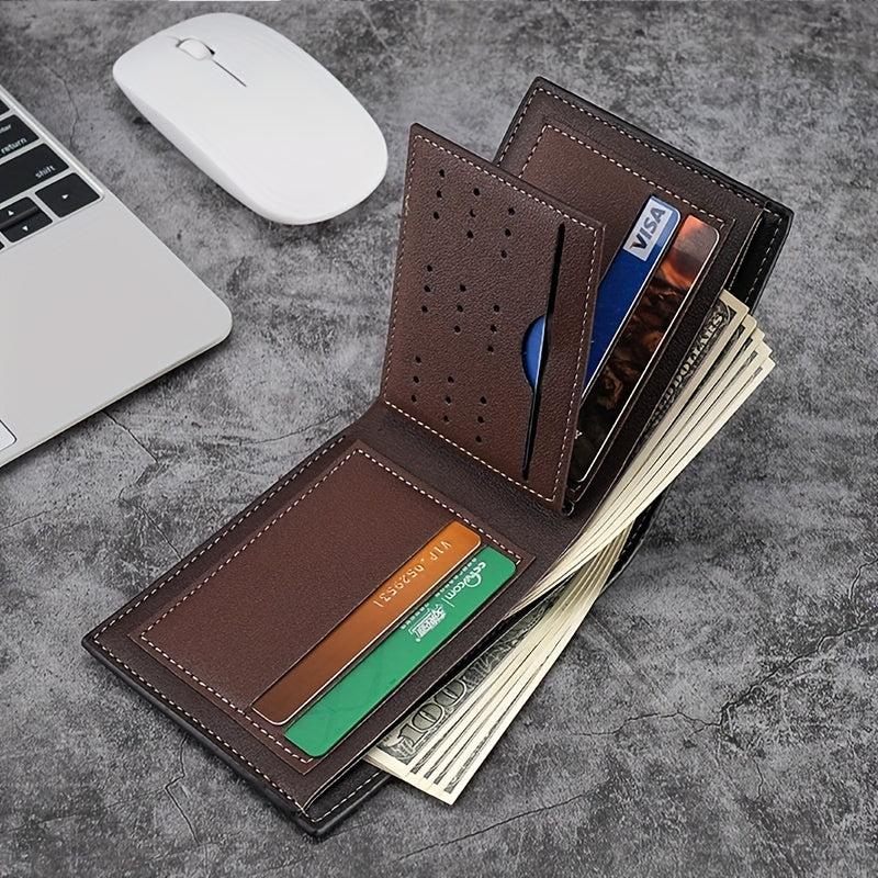 Men's PU Leather Wallet Card Slots Credit Card Holder