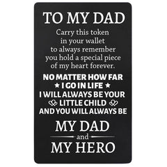 Engraved Wallet Insert Card Gift For Men - Father's Day Gift