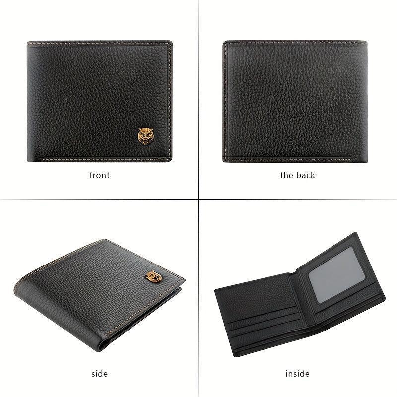 Men's Large Capacity Wallet Top Layer Cowhide Business Card Bag Holder