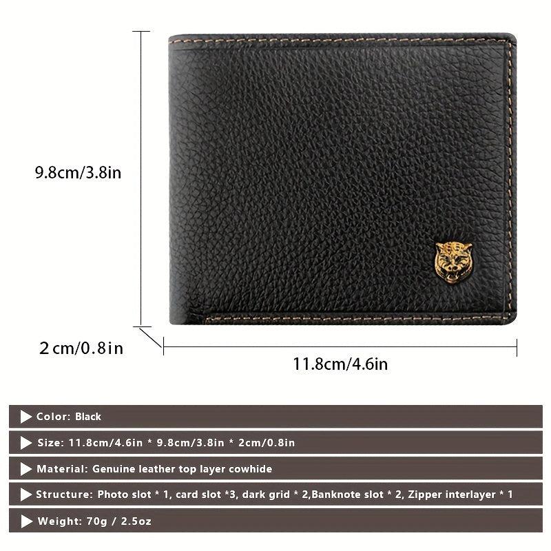 Men's Large Capacity Wallet Top Layer Cowhide Business Card Bag Holder