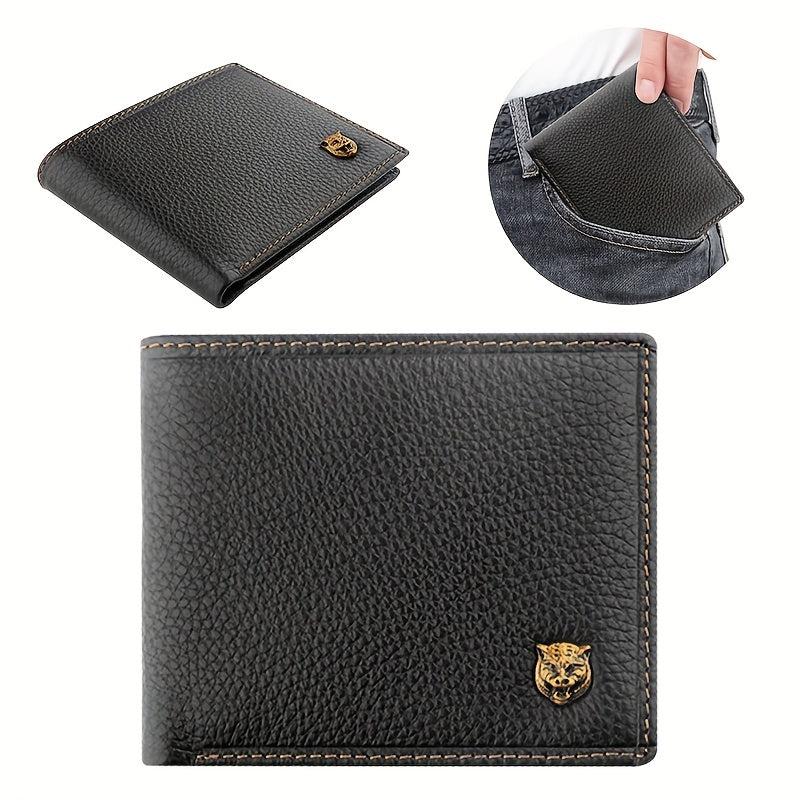 Men's Large Capacity Wallet Top Layer Cowhide Business Card Bag Holder
