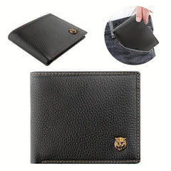Men's Large Capacity Wallet Top Layer Cowhide Business Card Bag Holder
