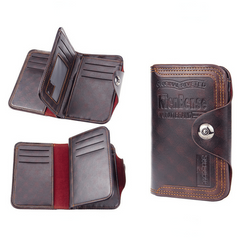 Vintage Leather Wallet Long Wallet for Men