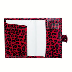 Men's Leopard Print Card Holder with Buckle