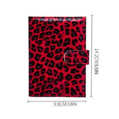 Men's Leopard Print Card Holder with Buckle