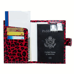 Men's Leopard Print Card Holder with Buckle