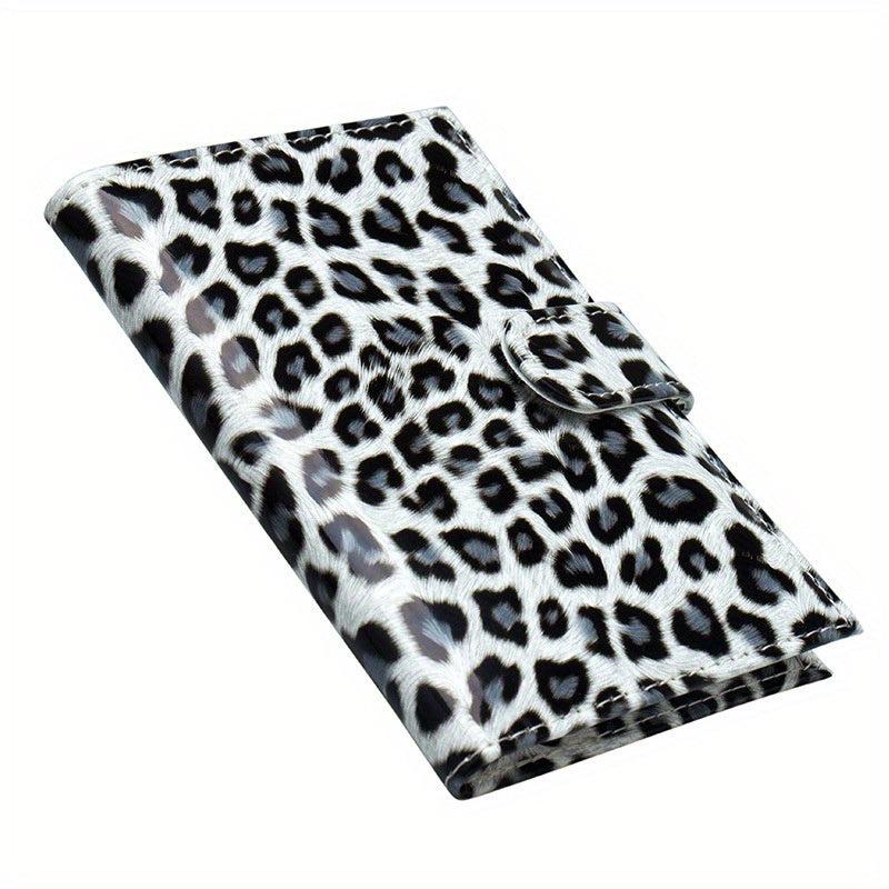 Men's Leopard Print Card Holder with Buckle