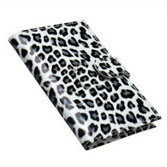 Men's Leopard Print Card Holder with Buckle