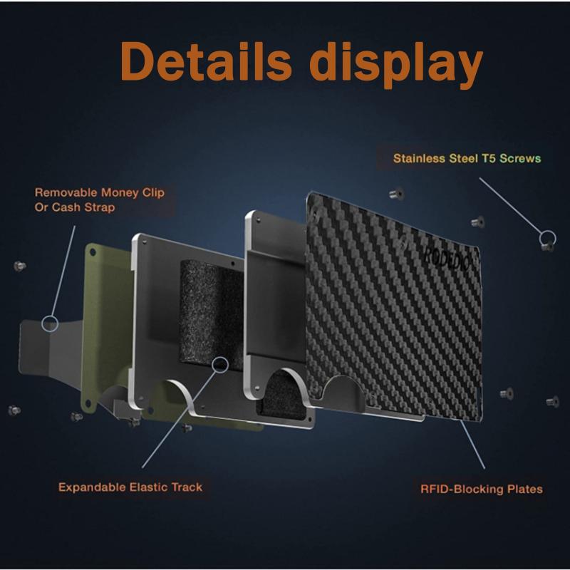 Slim RFID Blocking Metal Wallet with Money Clip