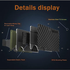 Slim RFID Blocking Metal Wallet with Money Clip