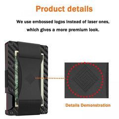 Slim RFID Blocking Metal Wallet with Money Clip