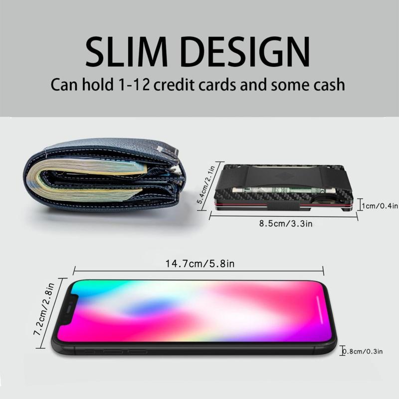 Slim RFID Blocking Metal Wallet with Money Clip