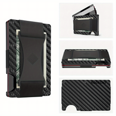 Slim RFID Blocking Metal Wallet with Money Clip