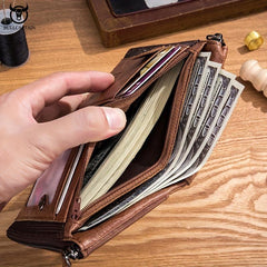 Leather Men's Credit Card Wallet Business Retro Card Large Capacity Wallet