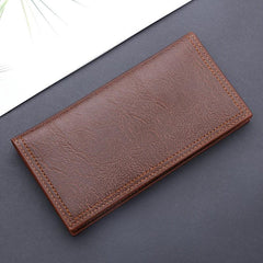 Men's Long Leather Wallet Money Clip Card Holder