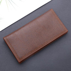 Men's Long Leather Wallet Money Clip Card Holder