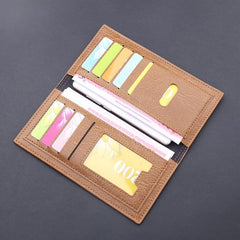 Men's Long Leather Wallet Money Clip Card Holder