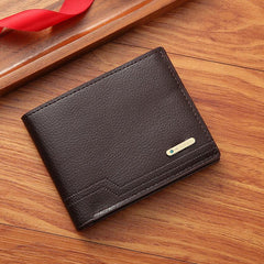 Men's PU Leather Short Wallet Large Capacity Card Holder
