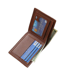 Men's PU Leather Short Wallet Large Capacity Card Holder