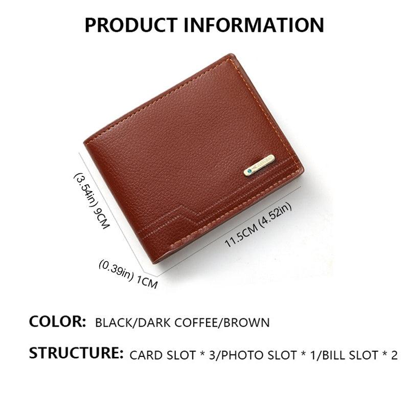 Men's PU Leather Short Wallet Large Capacity Card Holder