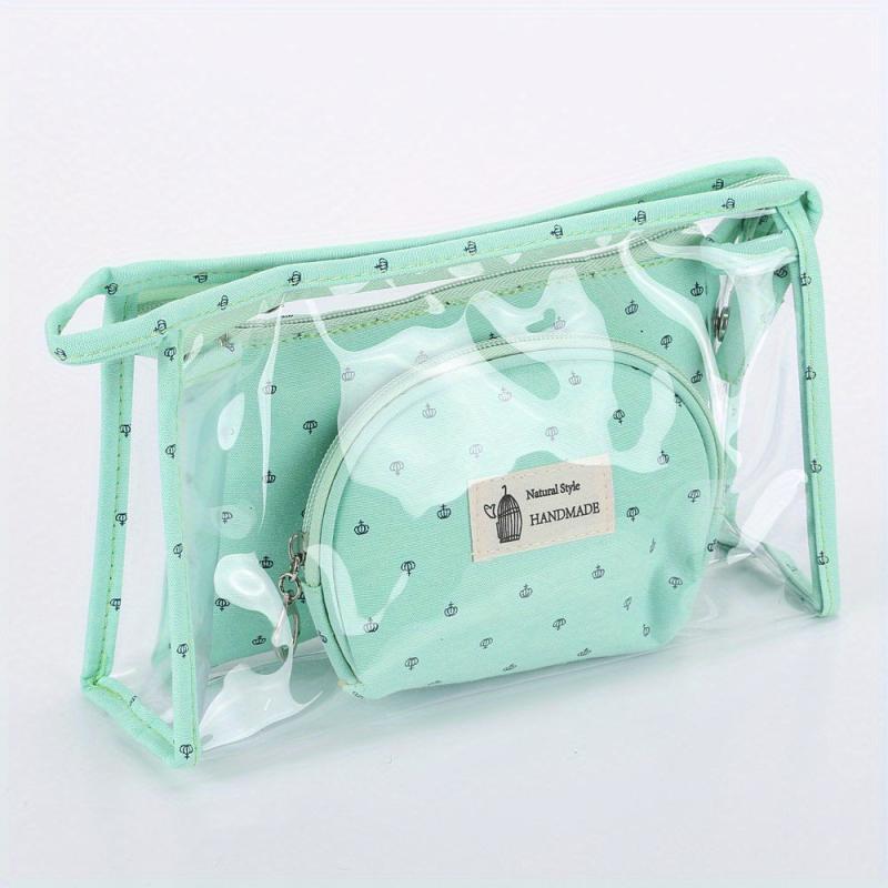 3pc Waterproof Handheld Cosmetic Pouch Portable Makeup Bag