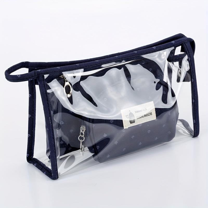 3pc Waterproof Handheld Cosmetic Pouch Portable Makeup Bag