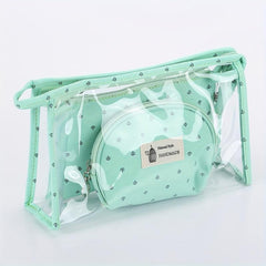 3pc Waterproof Handheld Cosmetic Pouch Portable Makeup Bag