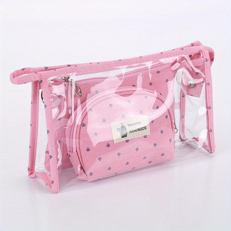 3pc Waterproof Handheld Cosmetic Pouch Portable Makeup Bag