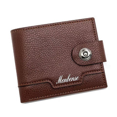 Men's Leather Short Wallet Money Clip Card Holder