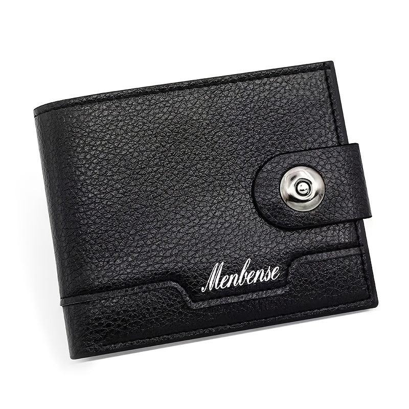 Men's Leather Short Wallet Money Clip Card Holder
