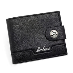 Men's Leather Short Wallet Money Clip Card Holder