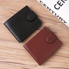 Men's Leather Short Wallet Coin Purse Large Capacity Card Holder