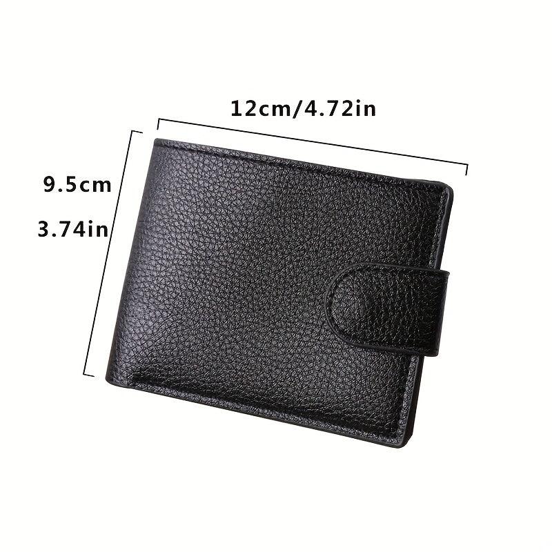 Men's Leather Short Wallet Coin Purse Large Capacity Card Holder