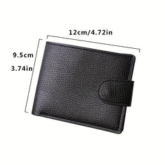 Men's Leather Short Wallet Coin Purse Large Capacity Card Holder