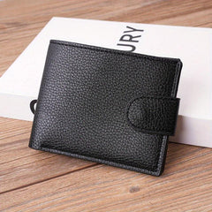 Men's Leather Short Wallet Coin Purse Large Capacity Card Holder
