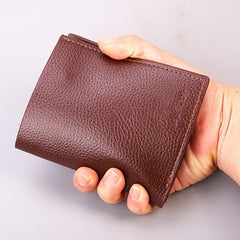 Men's Short Vertical Wallet with Zipper, Coin Pocket