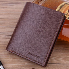 Men's Short Vertical Wallet with Zipper, Coin Pocket