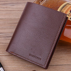 Men's Short Vertical Wallet with Zipper, Coin Pocket