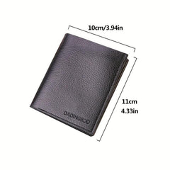 Men's Short Vertical Wallet with Zipper, Coin Pocket