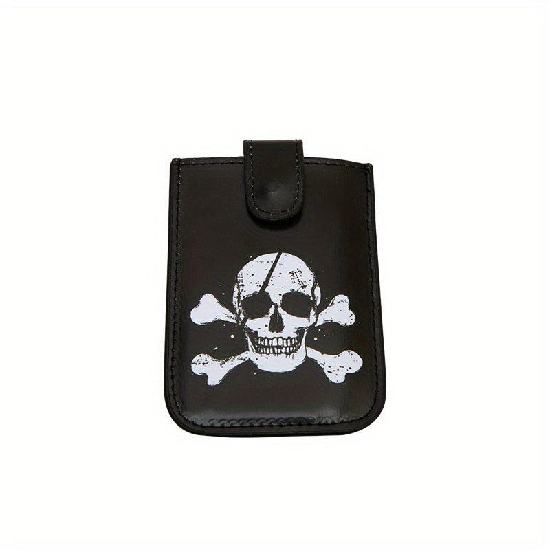 Men's Skull Pattern Buckle Coin Purse Punk Card Holder