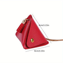 PU Leather Triangle Coin Purse Small Storage Bag