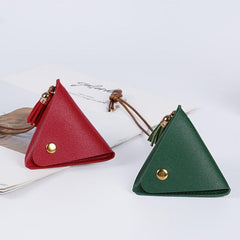 PU Leather Triangle Coin Purse Small Storage Bag