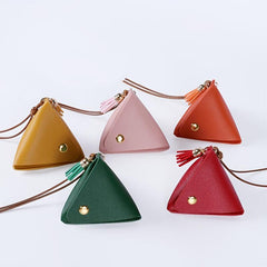 PU Leather Triangle Coin Purse Small Storage Bag
