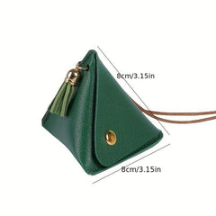 PU Leather Triangle Coin Purse Small Storage Bag