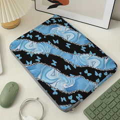 Soft Laptop Bag Computer Cover Stripe Butterfly Zipper