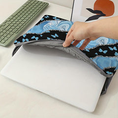 Soft Laptop Bag Computer Cover Stripe Butterfly Zipper