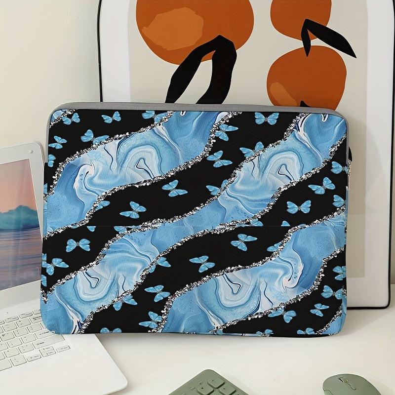 Soft Laptop Bag Computer Cover Stripe Butterfly Zipper
