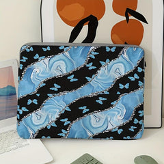 Soft Laptop Bag Computer Cover Stripe Butterfly Zipper