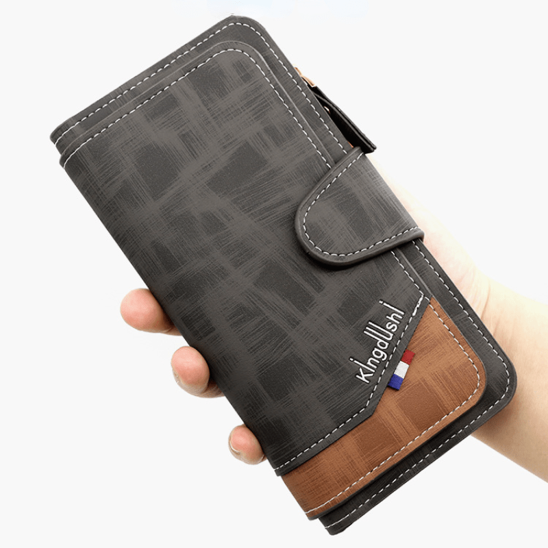 Men's Leather Hasp Handbag Large Capacity Wallet Clutch Bag